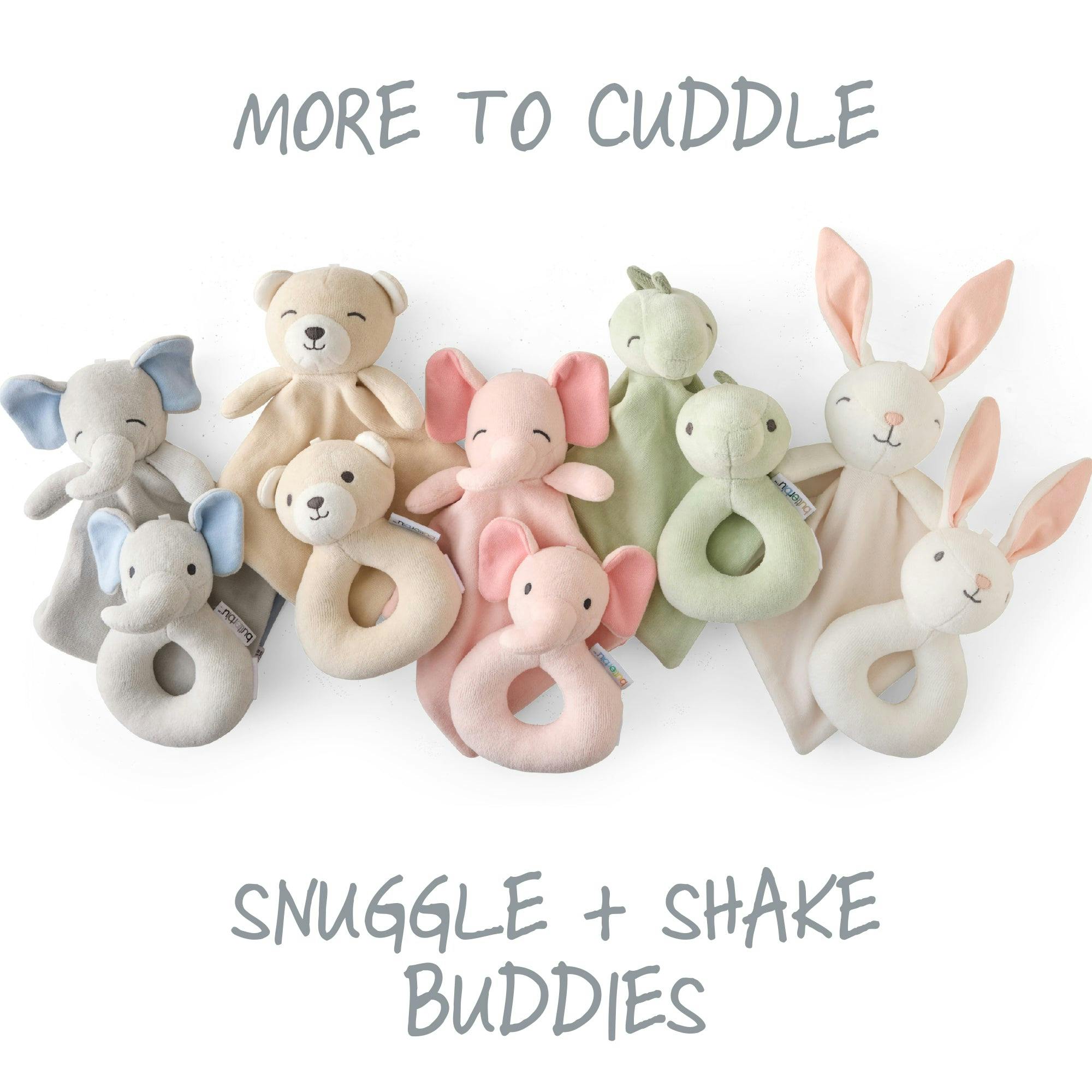 SNUGGLE + SHAKE - Baby Lovey Security Blanket Toy and Rattle Set