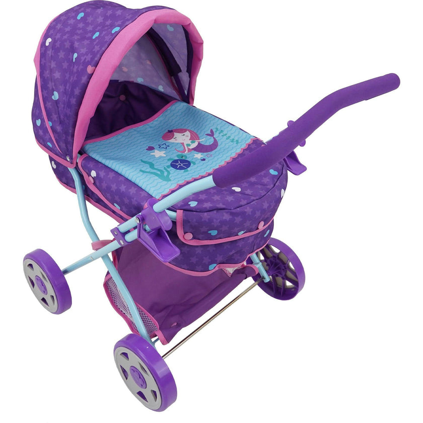 509 Mermaid Doll Pram - Purple & Teal