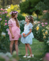 Sky Petal Princess Ruffle Blue Birthday Dress for Girls