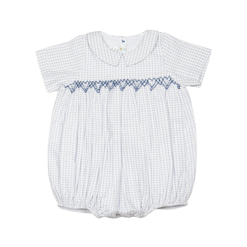 Oliver Gingham Smocked Bubble Romper