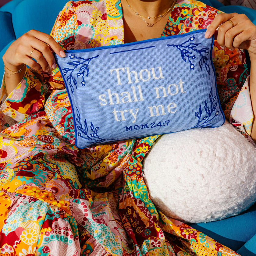 Try Me Needlepoint Pillow