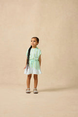 Organic Soccer Skirt in Pistachio Stripe