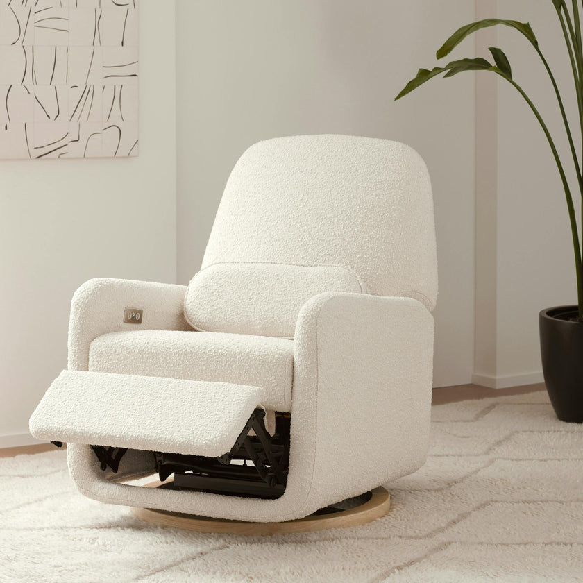 Arc Electronic Recliner and Swivel Glider in Boucle with USB port