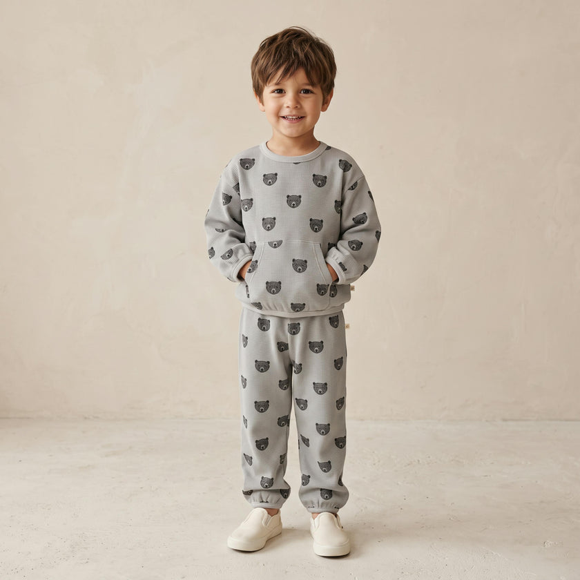 Organic Tee & Pant Slouch Set - Woodland Bear