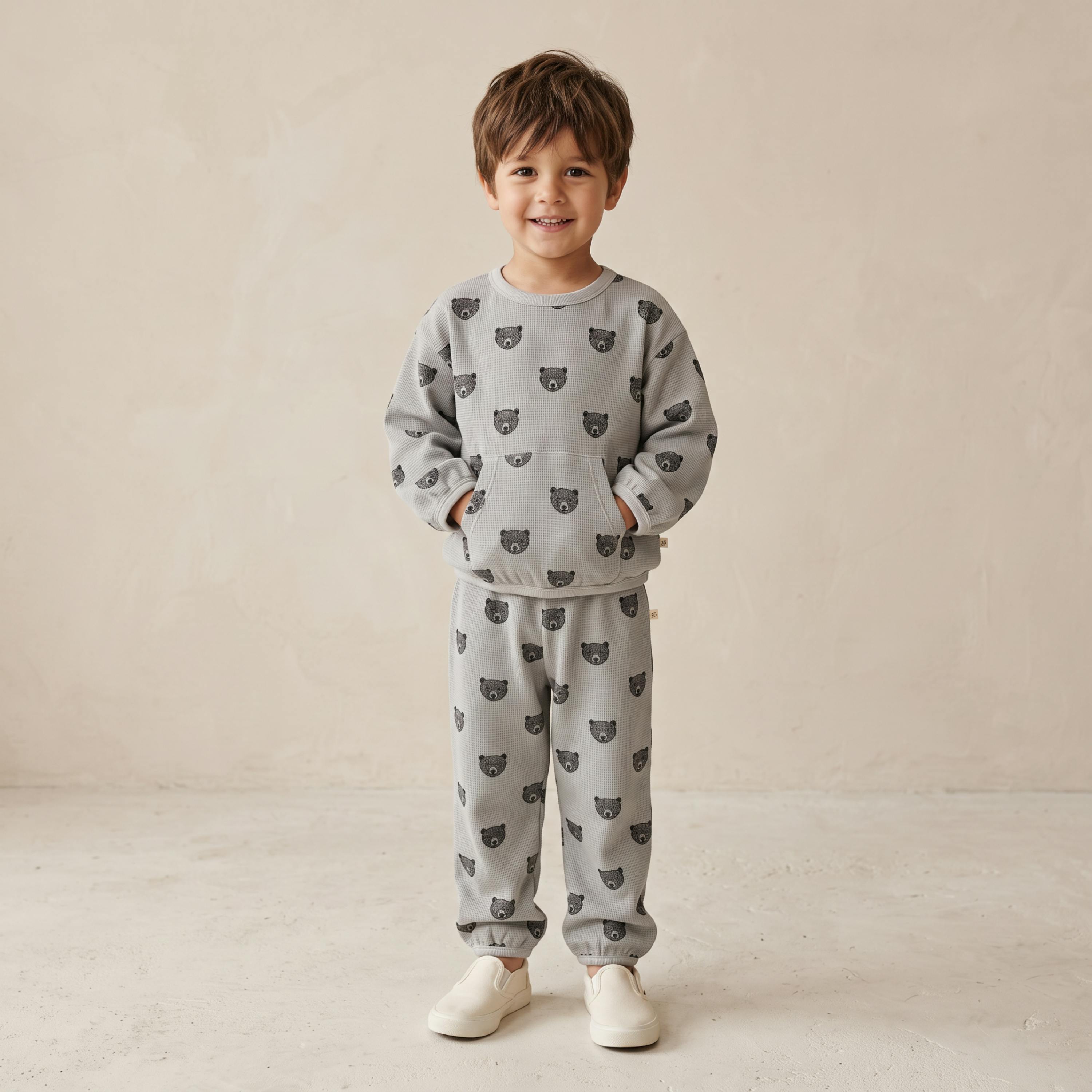 Organic Tee & Pant Slouch Set - Woodland Bear