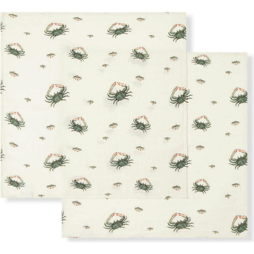 Coastal Bamboo Muslin Two-Piece Burp Cloth Set