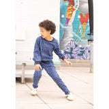 Recycled Cotton Blue Grid Jogger