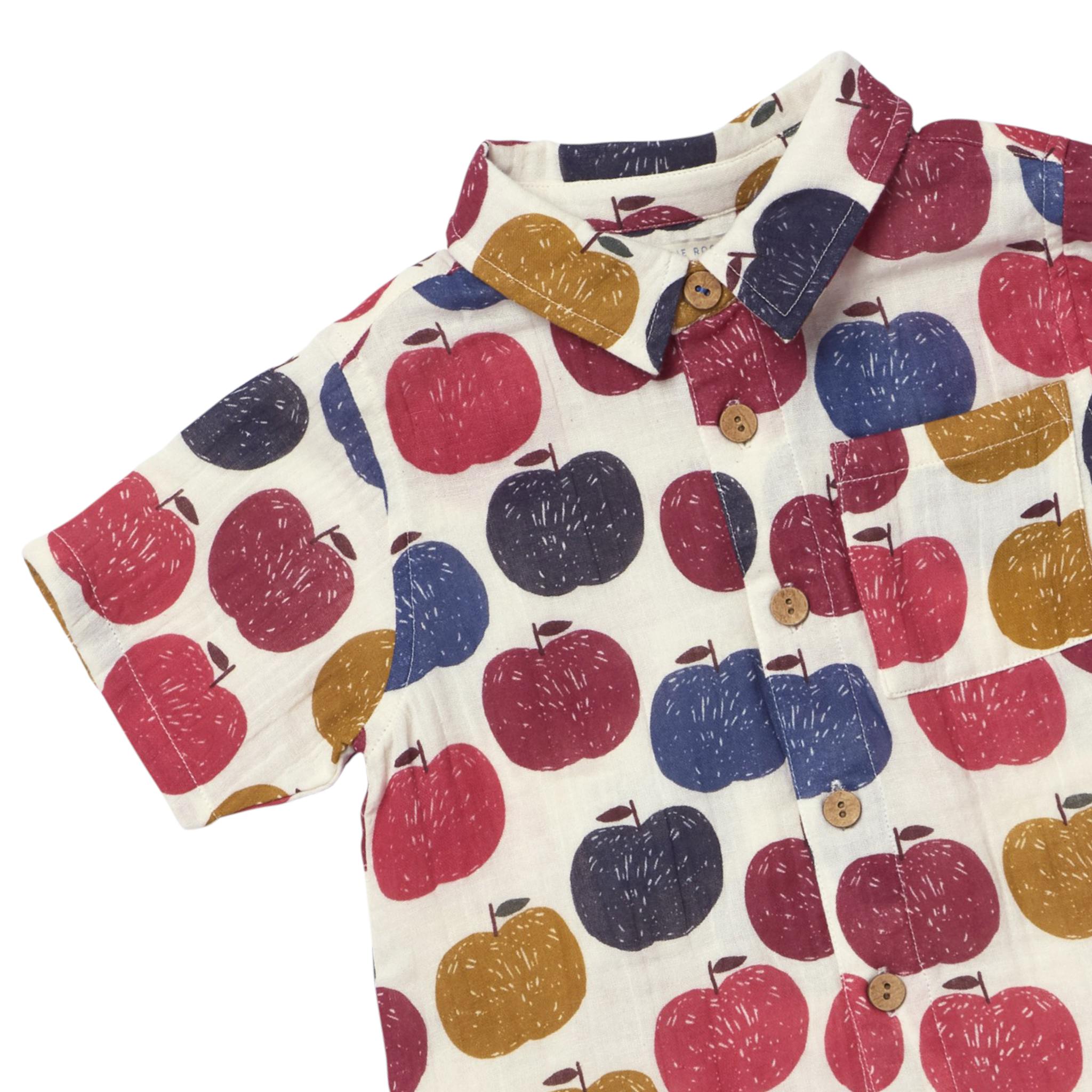Boys Jack Shirt - Blue Delicious Apples
