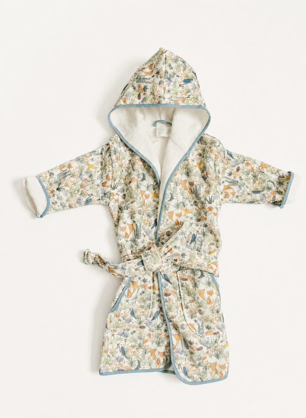 Organic Children's Bathrobe - Foxy Forest