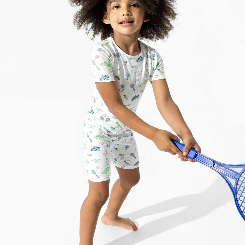 Tennis Bamboo Kids Pajama Short Set