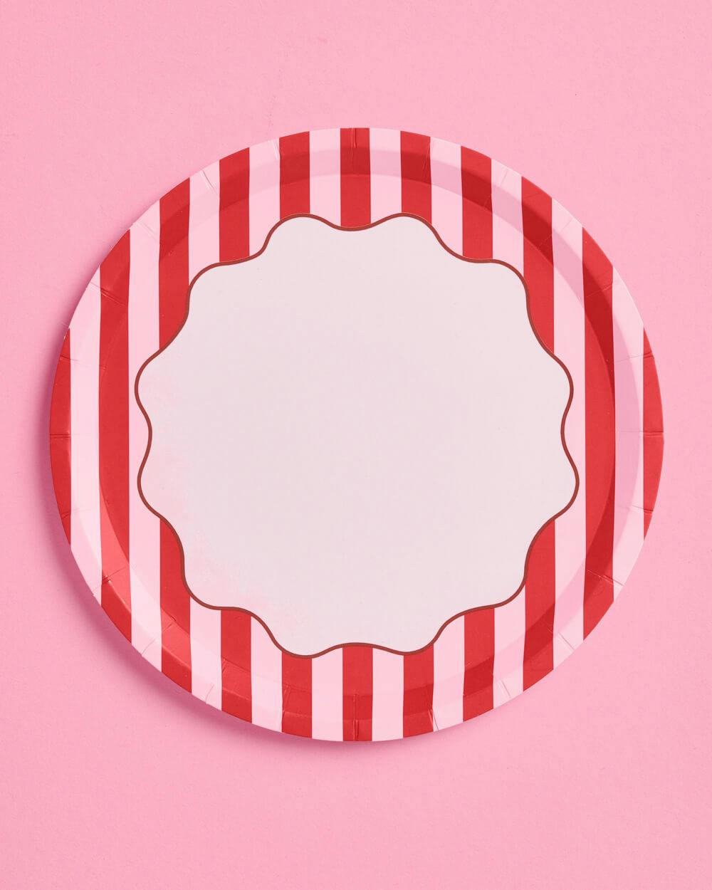Candy Stripe Plates - 10 paper plates, 7in