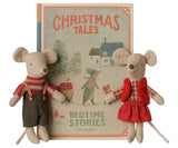 Christmas twin mice, Little sister and brother in book