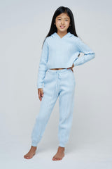Cable Knit Cropped Hoodie