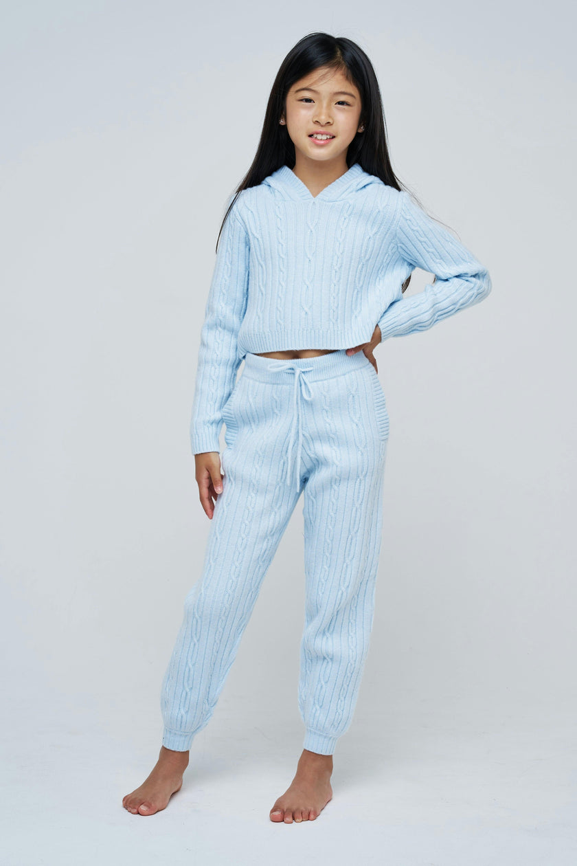 Cable Knit Cropped Hoodie