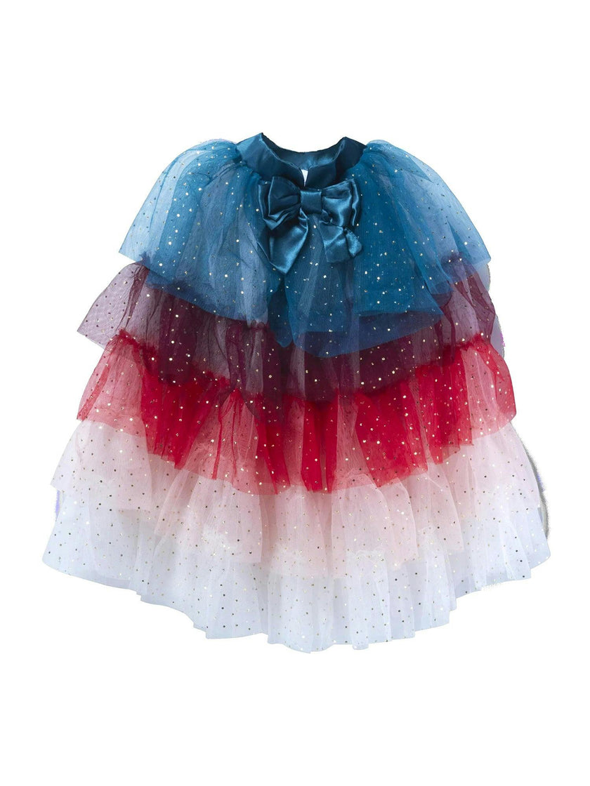 Holiday Holly Sparkly Tulle Cape for Girls