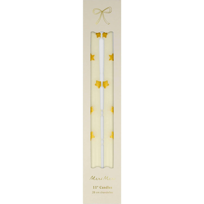Gold Star Taper Candles