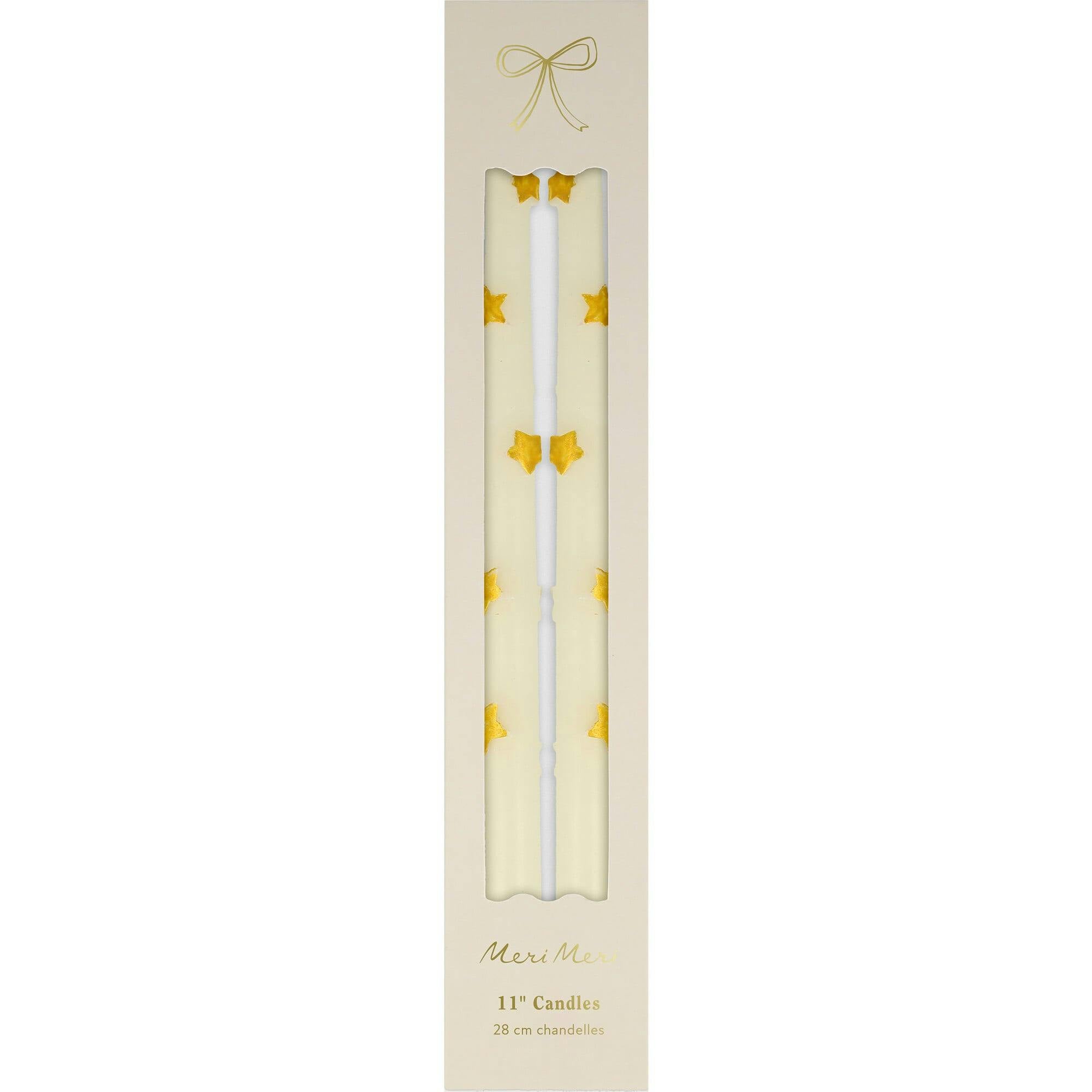 Gold Star Taper Candles