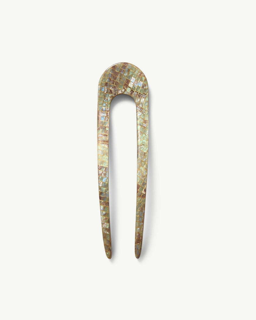 French Hair Pin in Gem Checker