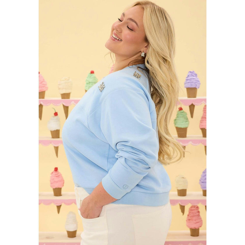Casey Crewneck Sweatshirt in Light Blue