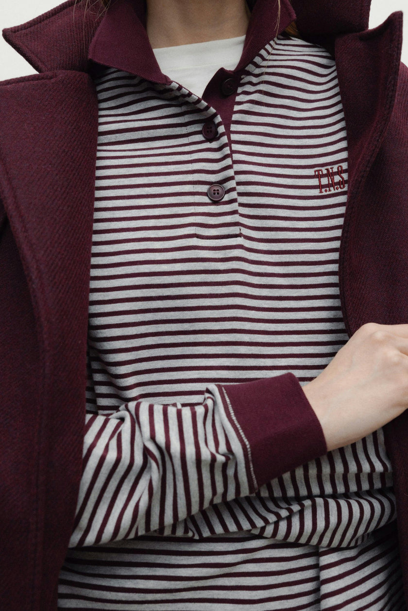 Ona Woman Polo Winetesting Stripe