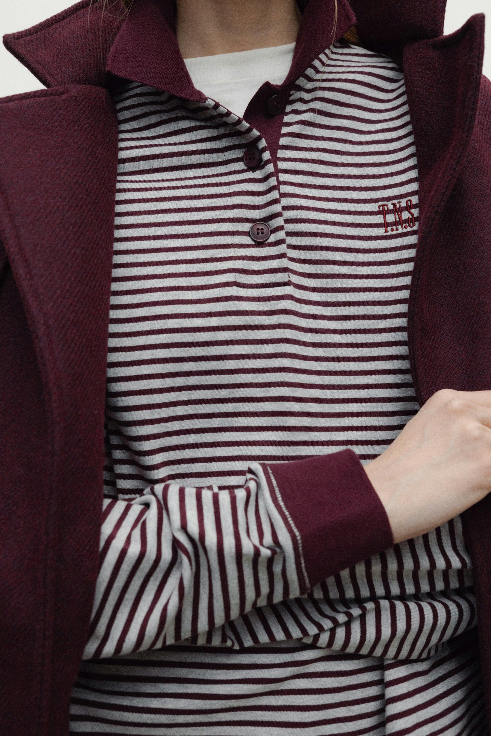 Ona Woman Polo Winetesting Stripe