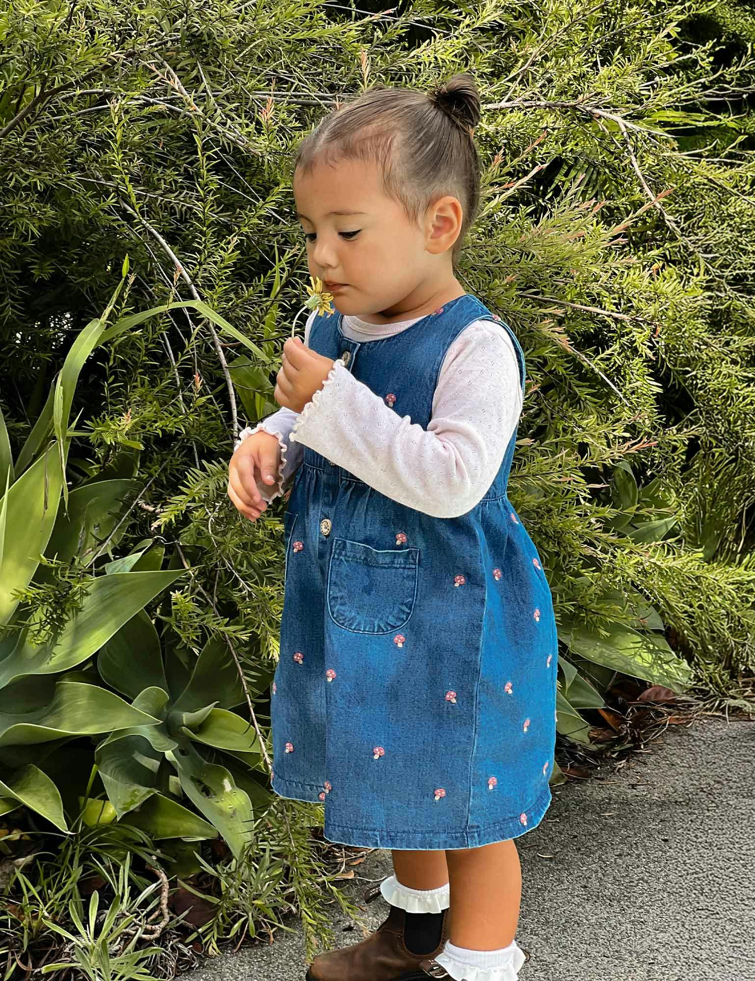 Embroidered Pinnie & Top Set Toadstool Broderie
