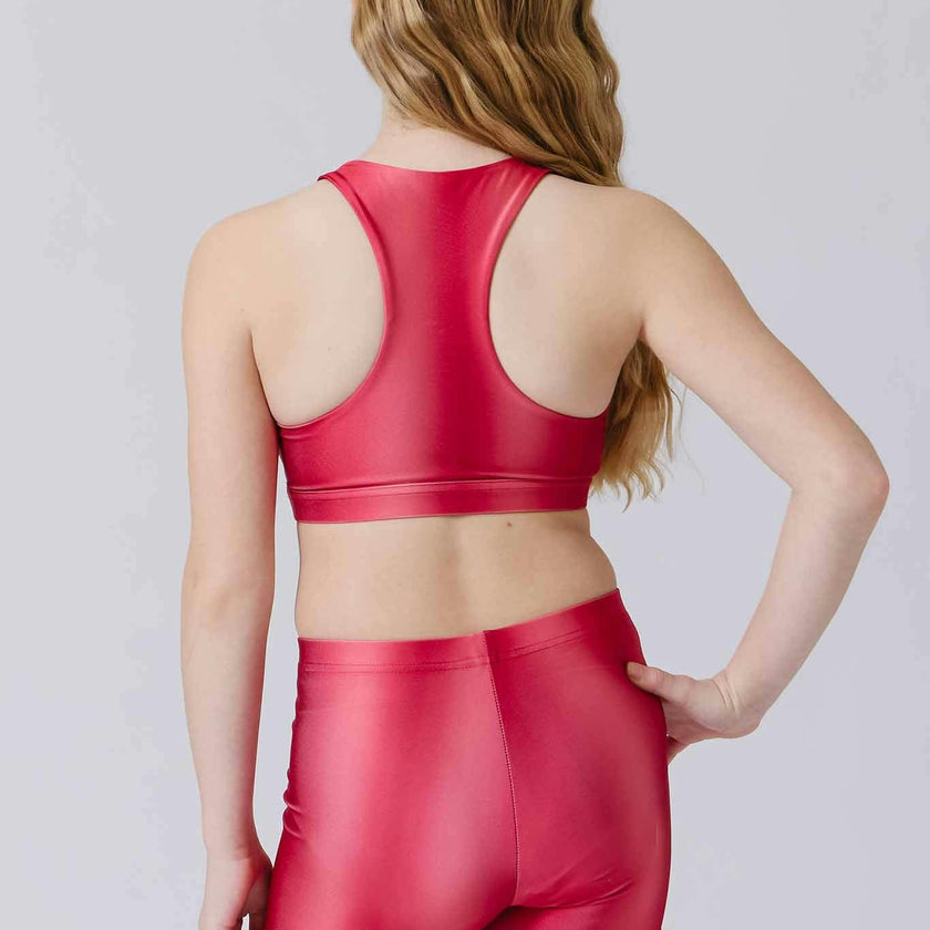 Girls Sports Bra in Red Ombre