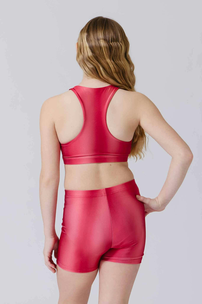 Girls Sports Bra in Red Ombre