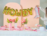 Packed Party Confetti and Fringe Cowboy Boot Mylar Balloons Set of 2 - 21-Inch Pink Boot-Shaped Balloons with Confetti Fill and Shiny Fringe Detailing