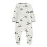 Mint Lobster Luxe Stretch Zipper Footed Romper