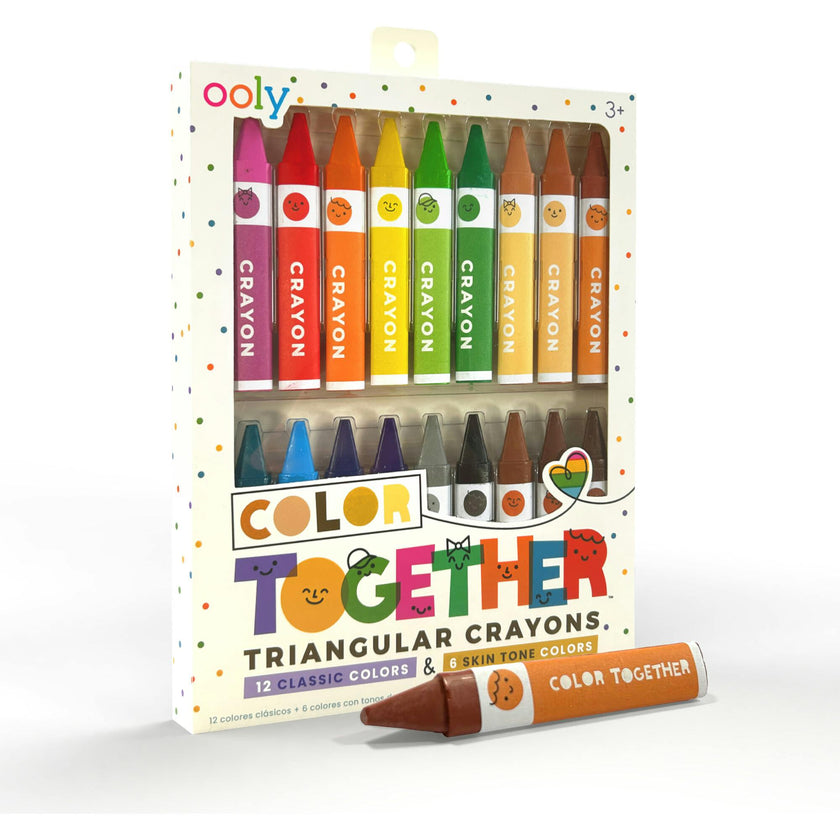 Color Together Triangular Crayons - Easy Grip - Set of 18