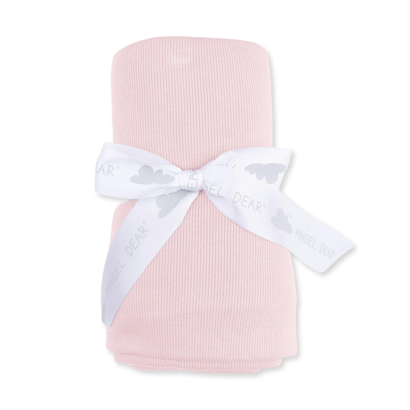 Solid Veiled Pink Rib - Swaddle Blanket