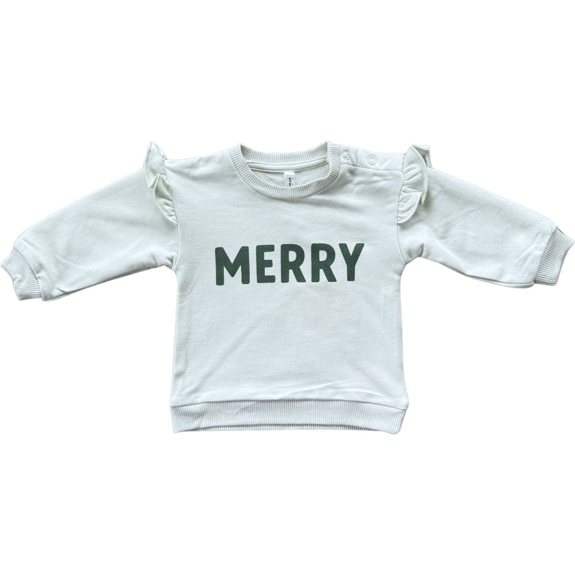 Ruffle Sweatshirt Merry in Blue Mist