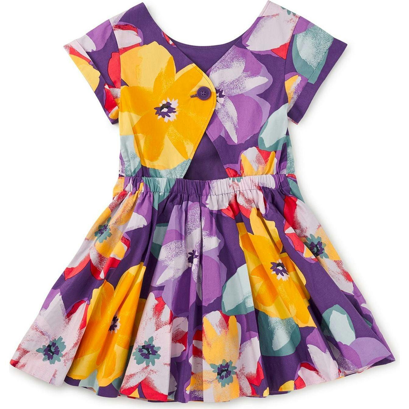 Button Back Skirted Dress, Multi