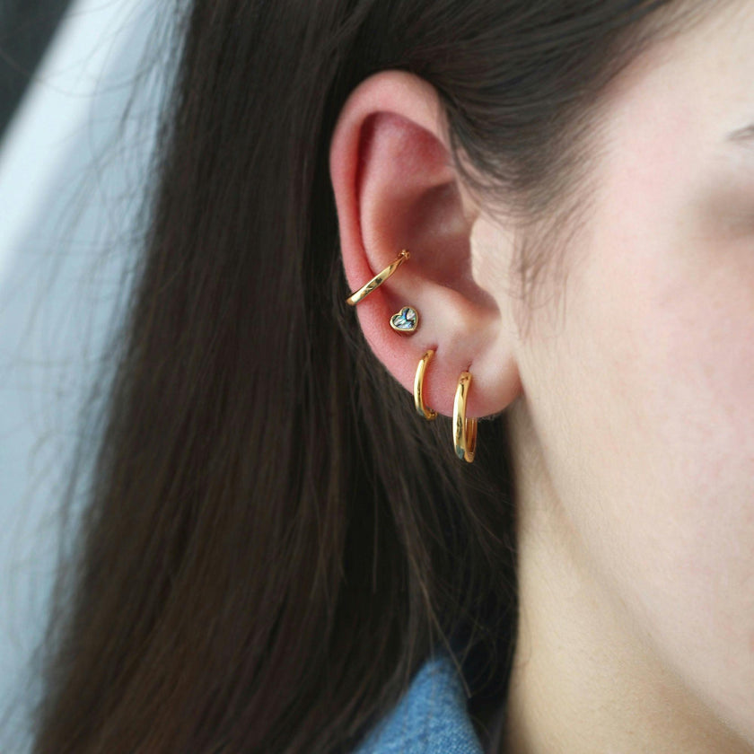 Abalone Heart Stud Earrings