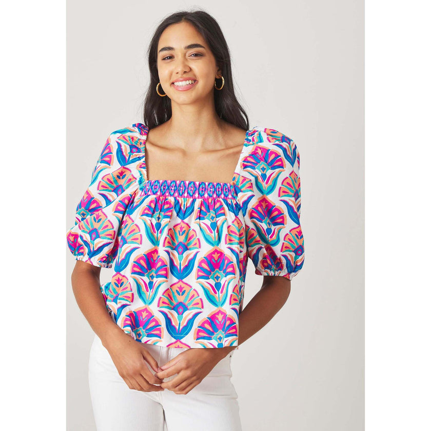 Geo Floral, White