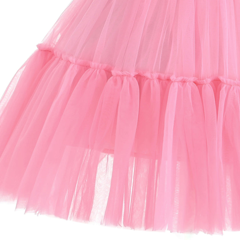 Pink Layered Tulle Skirt