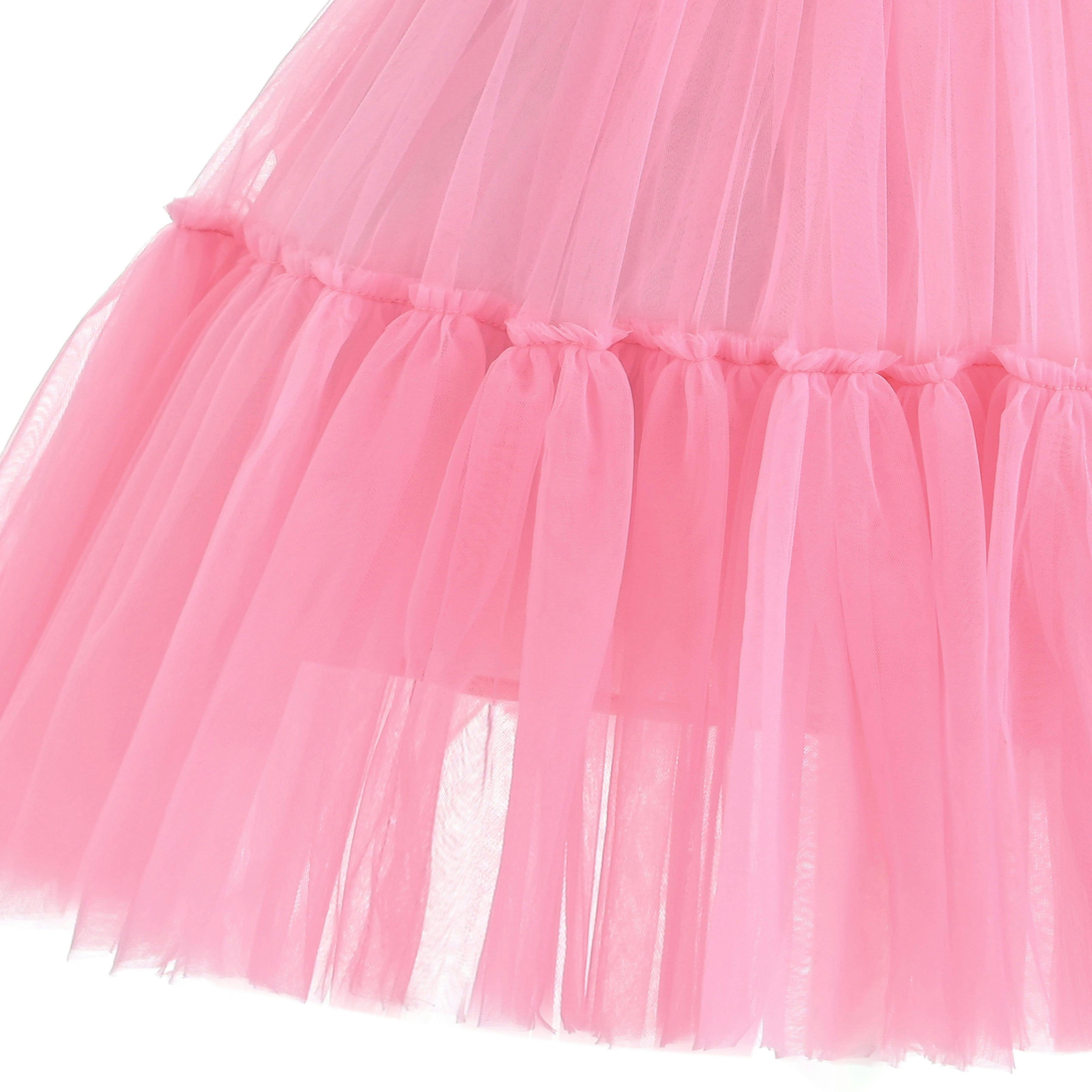 Pink Layered Tulle Skirt