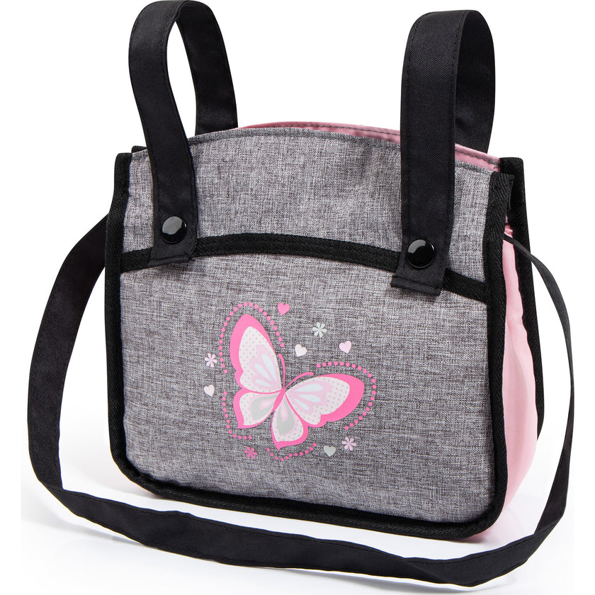 Bayer Design Dolls: Xeo Twin Pram - Grey & Pink