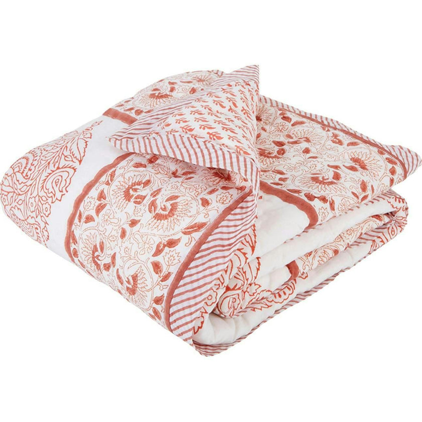 Block-Printed Cotton Crib Quilt