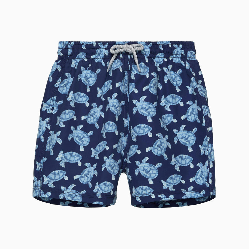 Boys Swimshorts in Navy Turtle