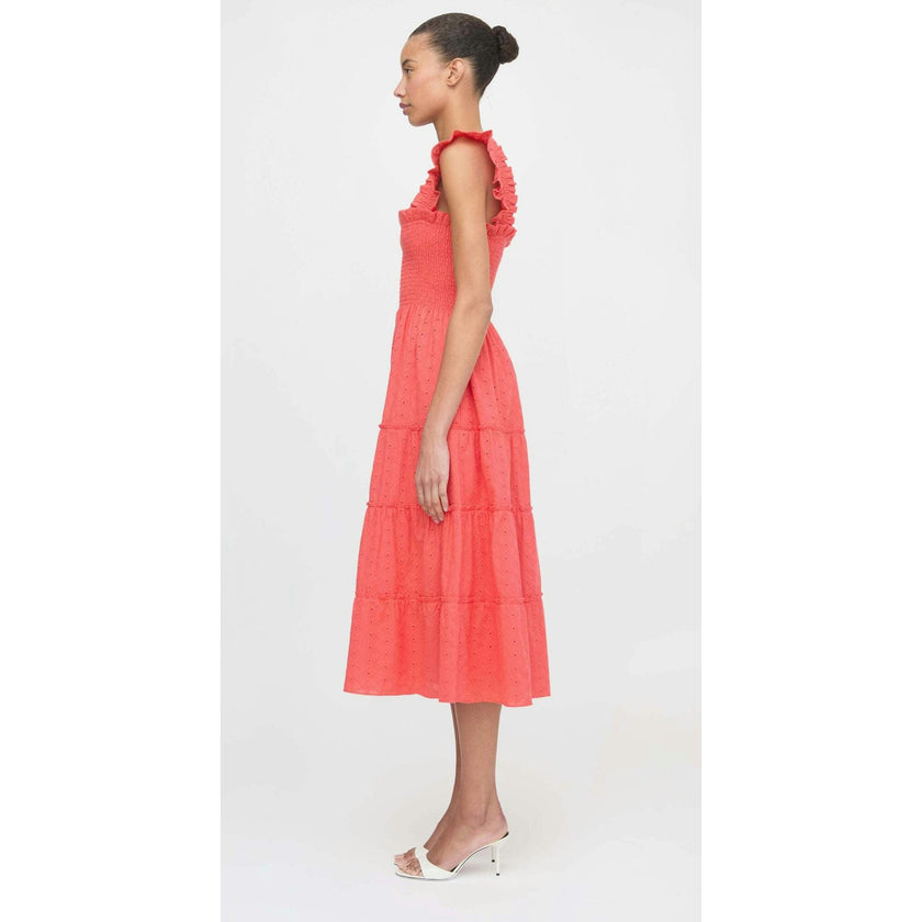 The Ellie Nap Dress - Coral Daisy Broderie