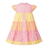 Striped Tier Button-Front Dress & Bloomers