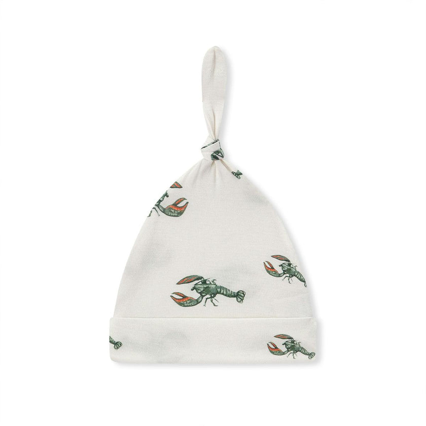 Mint Lobster Luxe Stretch Newborn Gown & Hat Set
