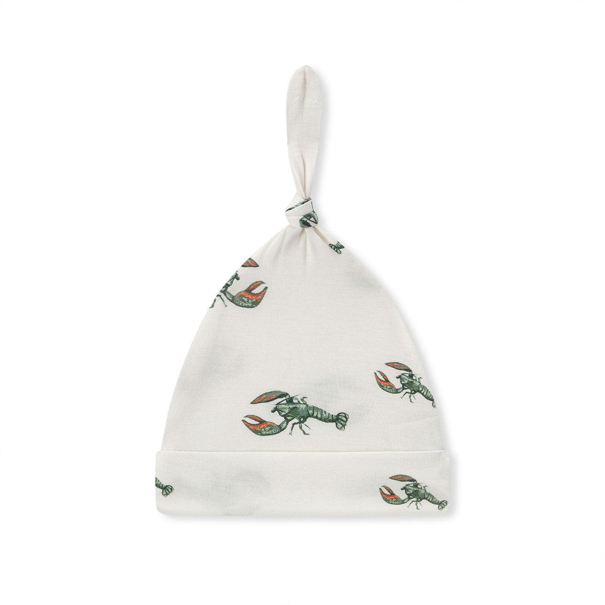 Mint Lobster Luxe Stretch Newborn Gown & Hat Set