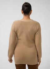 Ribbed Knit Crossover Maternity Nursing Cardigan