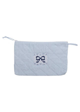 Quilted Luggage - Blue Bow
