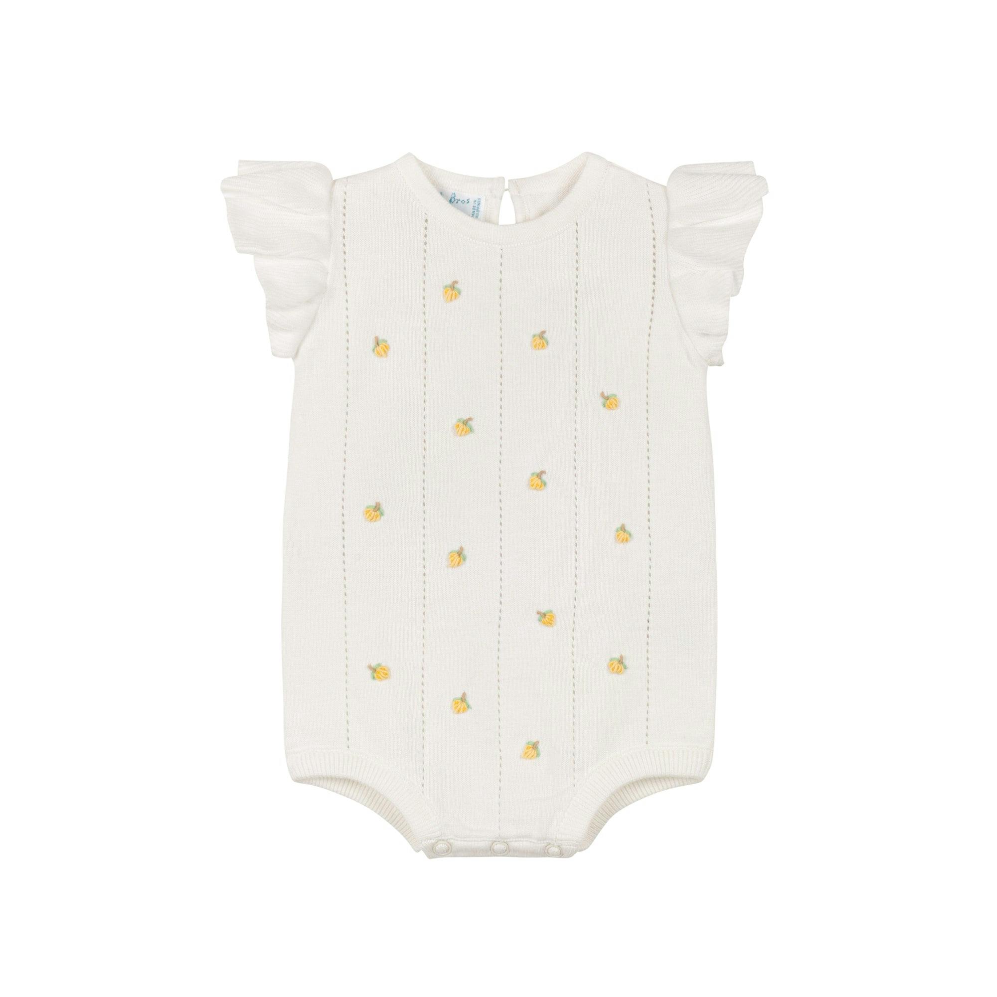 Girls Lemon Knit Romper