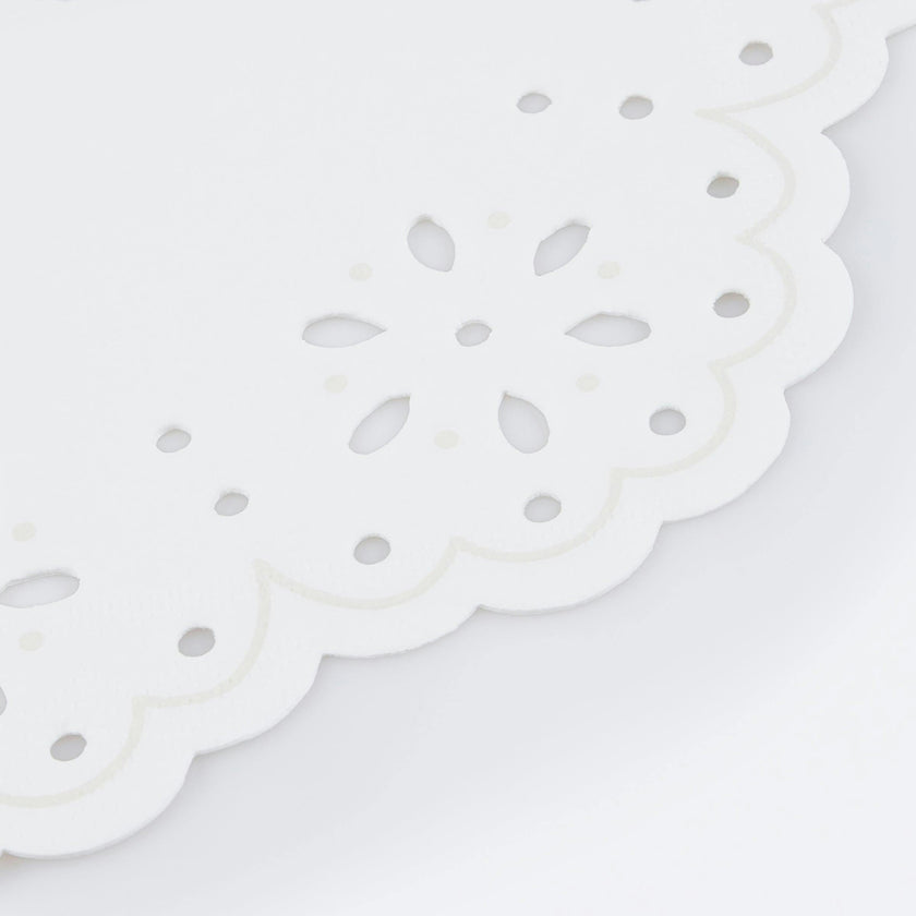 Broderie Anglaise Lace White Small Napkins