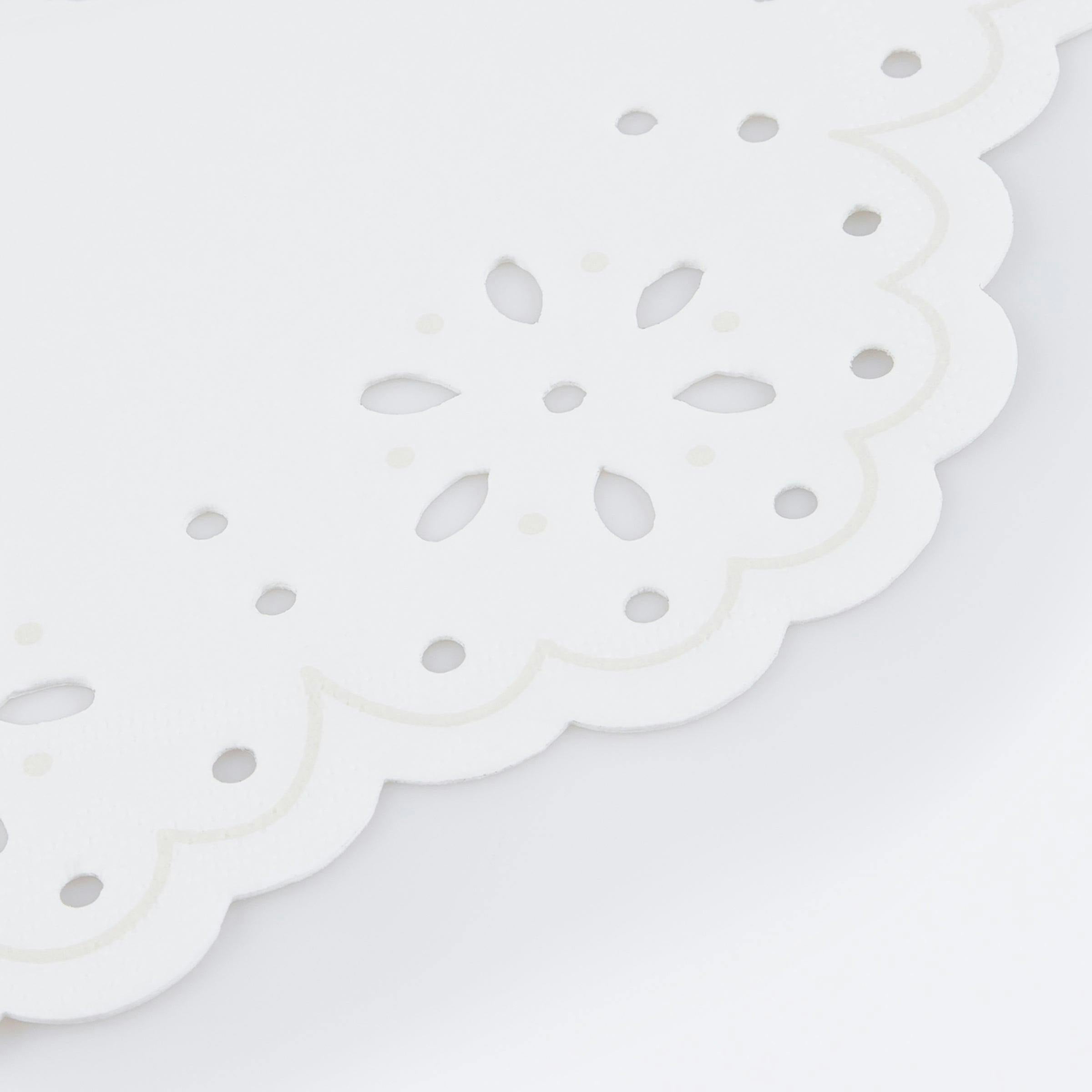 Broderie Anglaise Lace White Small Napkins
